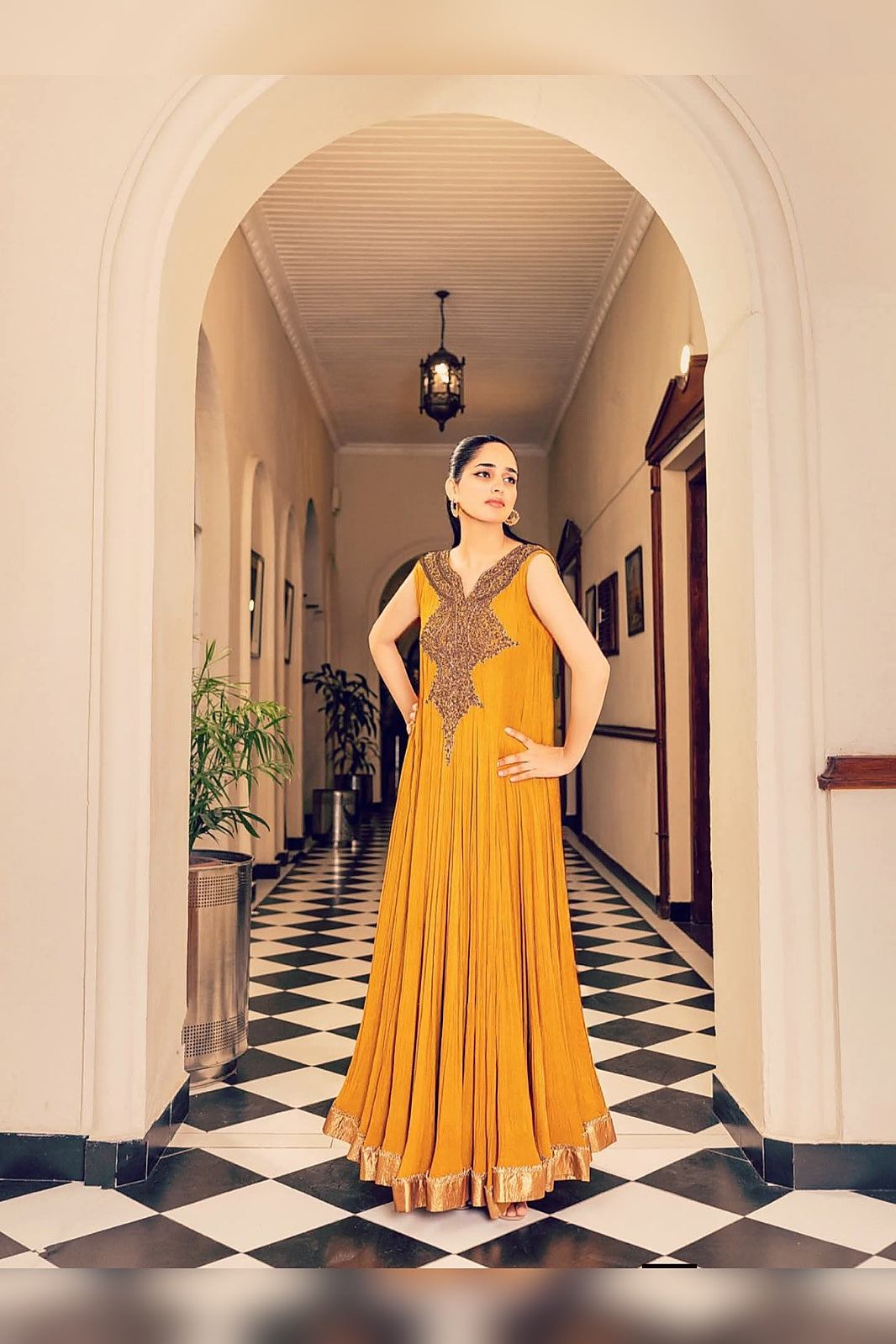 Golden Hour embroidered wrap view