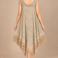 Desert Luxe embellished neckline and fringed hem back view