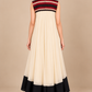 Ivory Noir ivory pleated dress embroidered back bodice