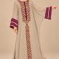 Royal Amethyst Kaftaan styled front view with flowing sleeves