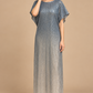 Silver Étoile silver grey sequin evening dress front view